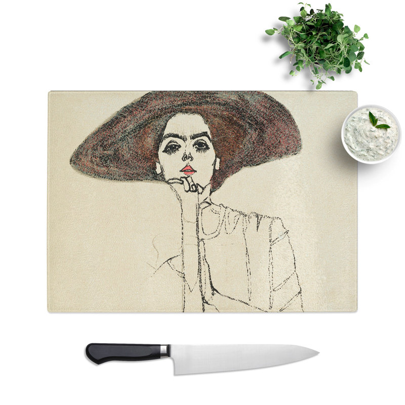 Portrait of a Woman Vol.1 by Egon Schiele Chopping Board, 0.4cm H x 20cm W x 28.5cm L