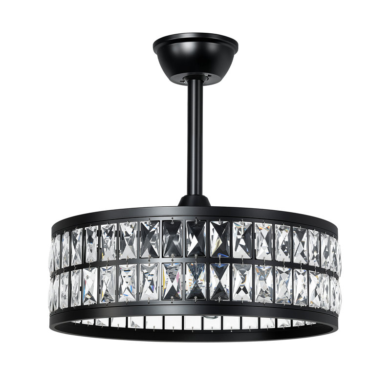 Ventilateur de plafond moderne en cristal 19 po avec ensemble d'éclairage et télécommande