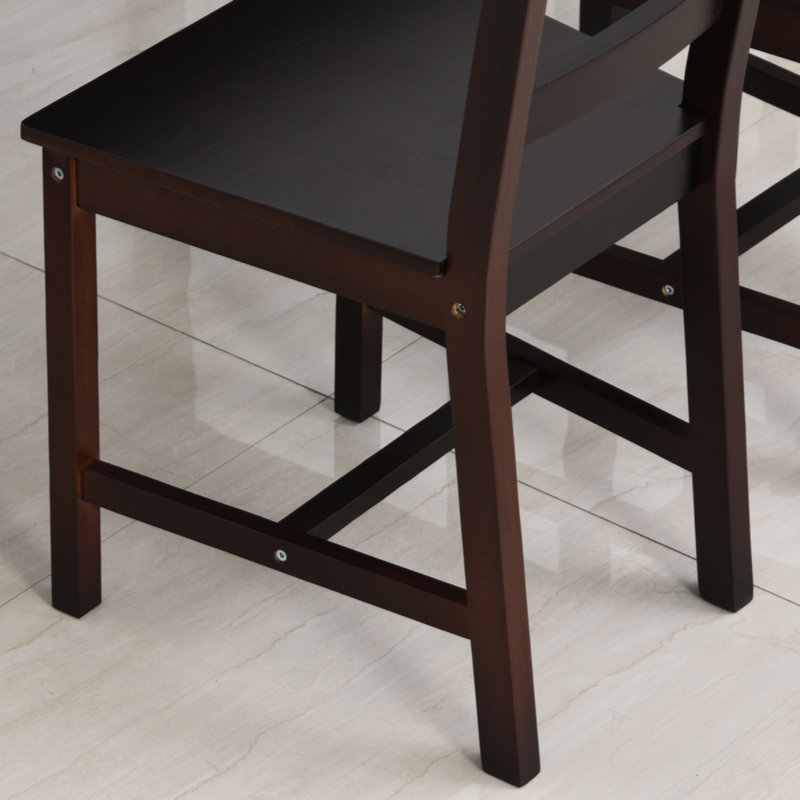 Ensemble de table de salle à manger 5 pièces HOMcom, table de cuisine en bois et chaises pour coin-repas, coin-repas, brun châtaignier