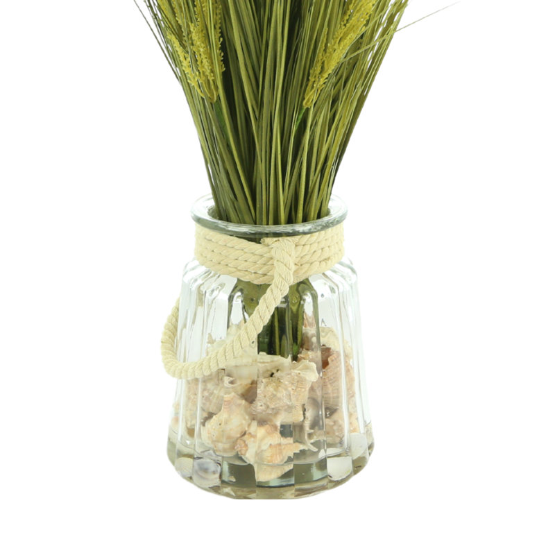 Grass Arrangement In Shell Vase