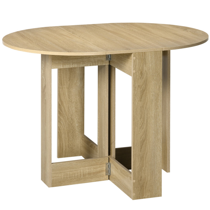 HOMCOM Folding Dining Table Foldable Drop Leaf Dinner Table for Kitchen, Oak