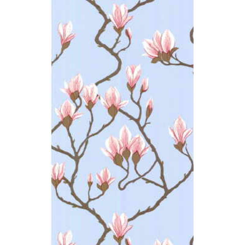 Magnolia Floral Wallpaper Roll, Pale Blue
