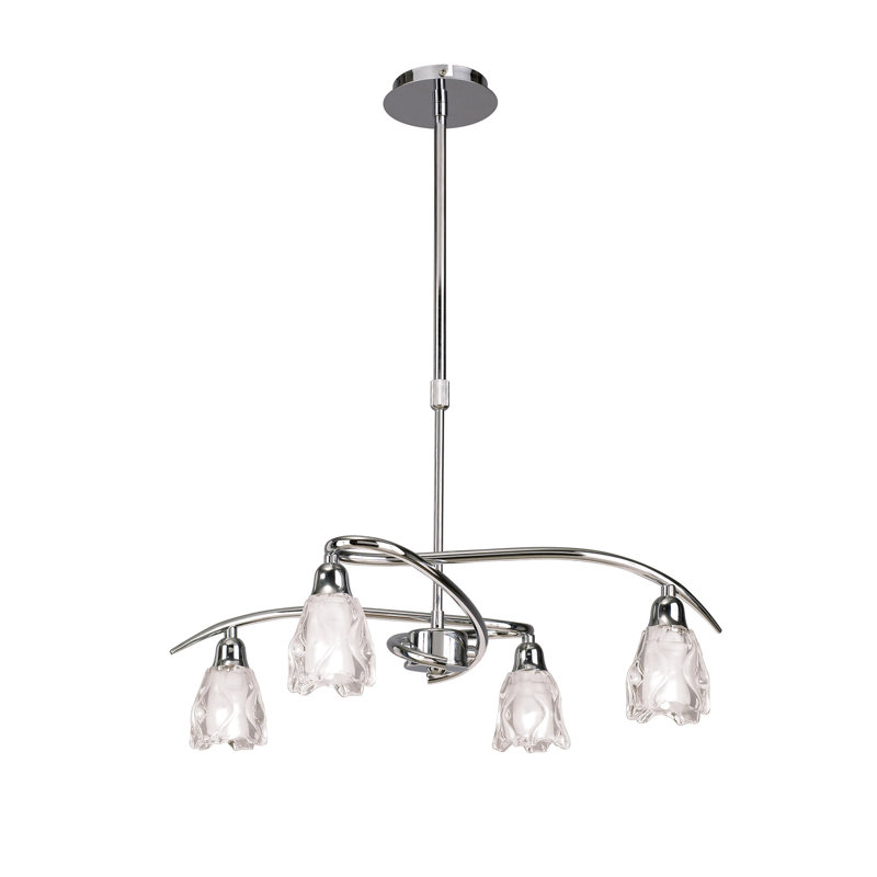 Champlon 4 - Light Shaded LED Chandelier, Polished Chrome