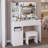 41" Large Size Left Drawer Desktop Vanity Table+Cushioned Stool Dresser Set-192827703