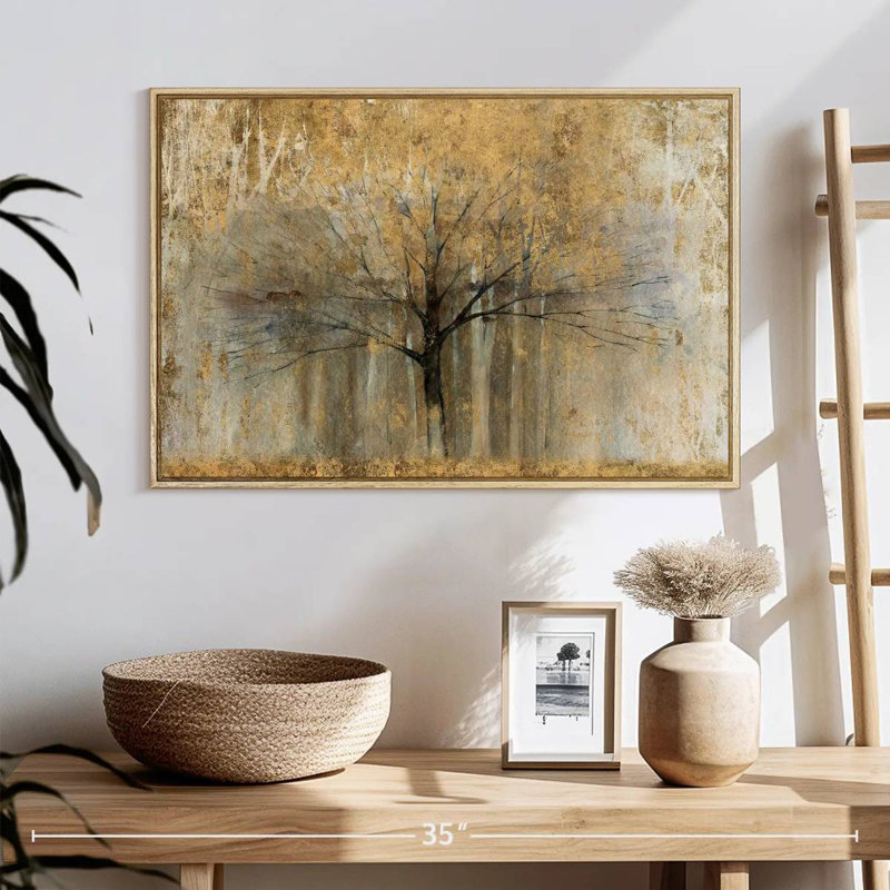 Or à bras ouverts, Cadre flottant en bois naturel, 25 po x 17 po