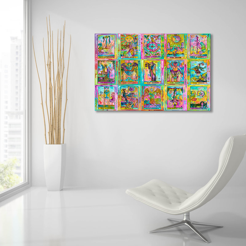 Art mural en verre Winston Porter «Dean Russo-Exclusive-tarot Card Collage» par Dean Russo, H 24 po x l 36 po x P 0,2 po