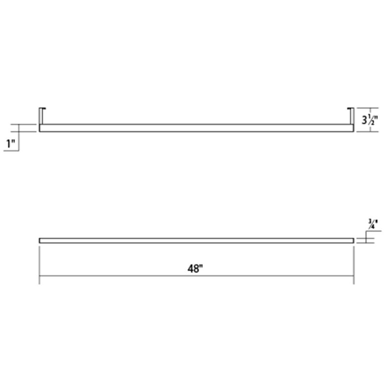 Thin-Line 1 - Light LED Bath Bar, Satin Black, 0.75'' H X 48'' W X 3.5'' D, 3500K