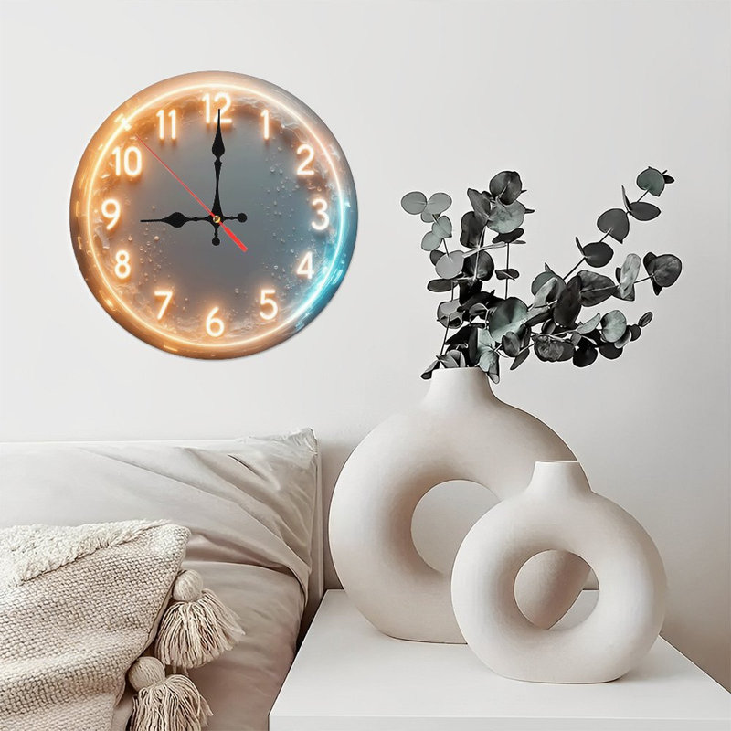 Neon Clock Wall Decor Modern Home Decor