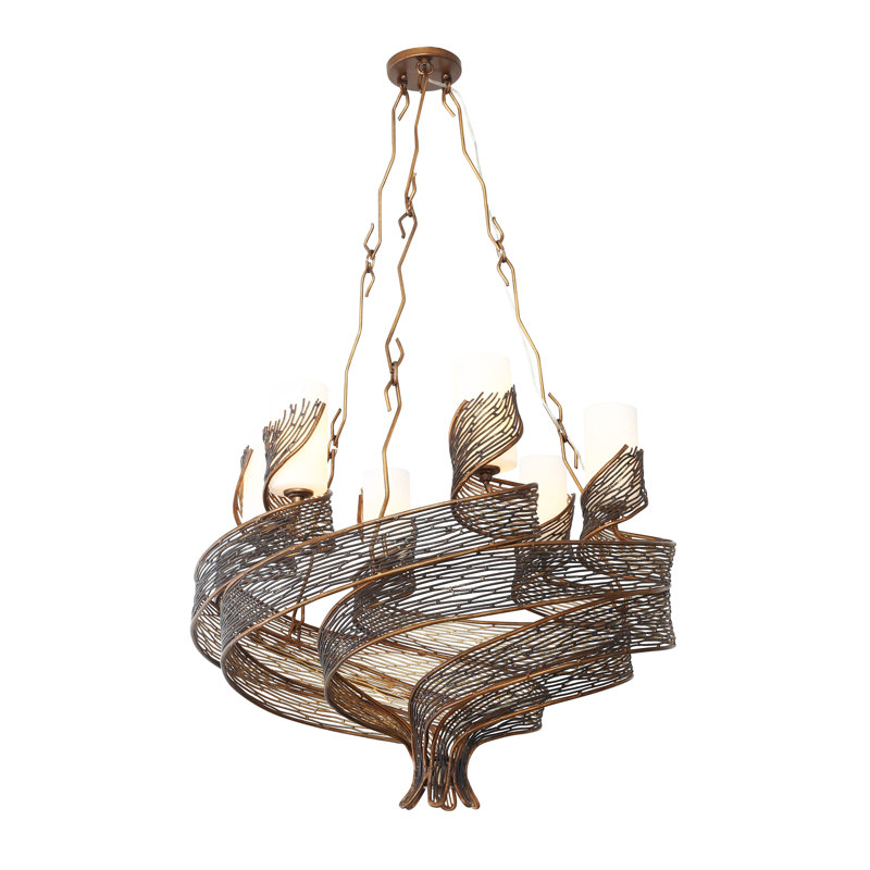 Flow 6-Light Chandelier - Hammered Ore, Hammered Ore