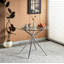 Table de salle à manger ronde moderne en verre trempé, petite table d'appoint avec piètement en forme d'araignée en métal chromé pour la cuisine, la salle à manger et le coin repas