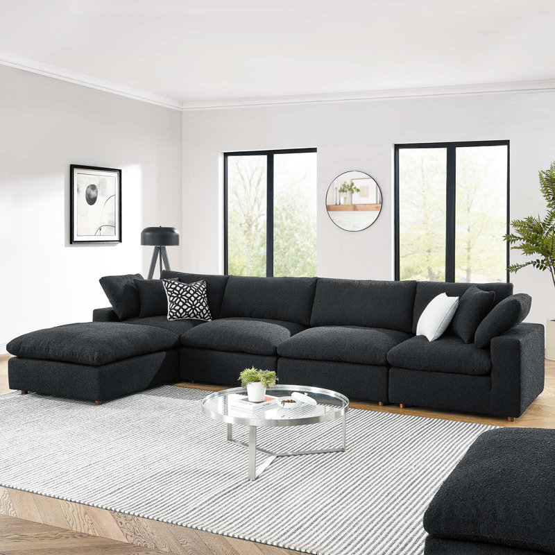 Canapé modulaire 5 pièces Commix, Noir