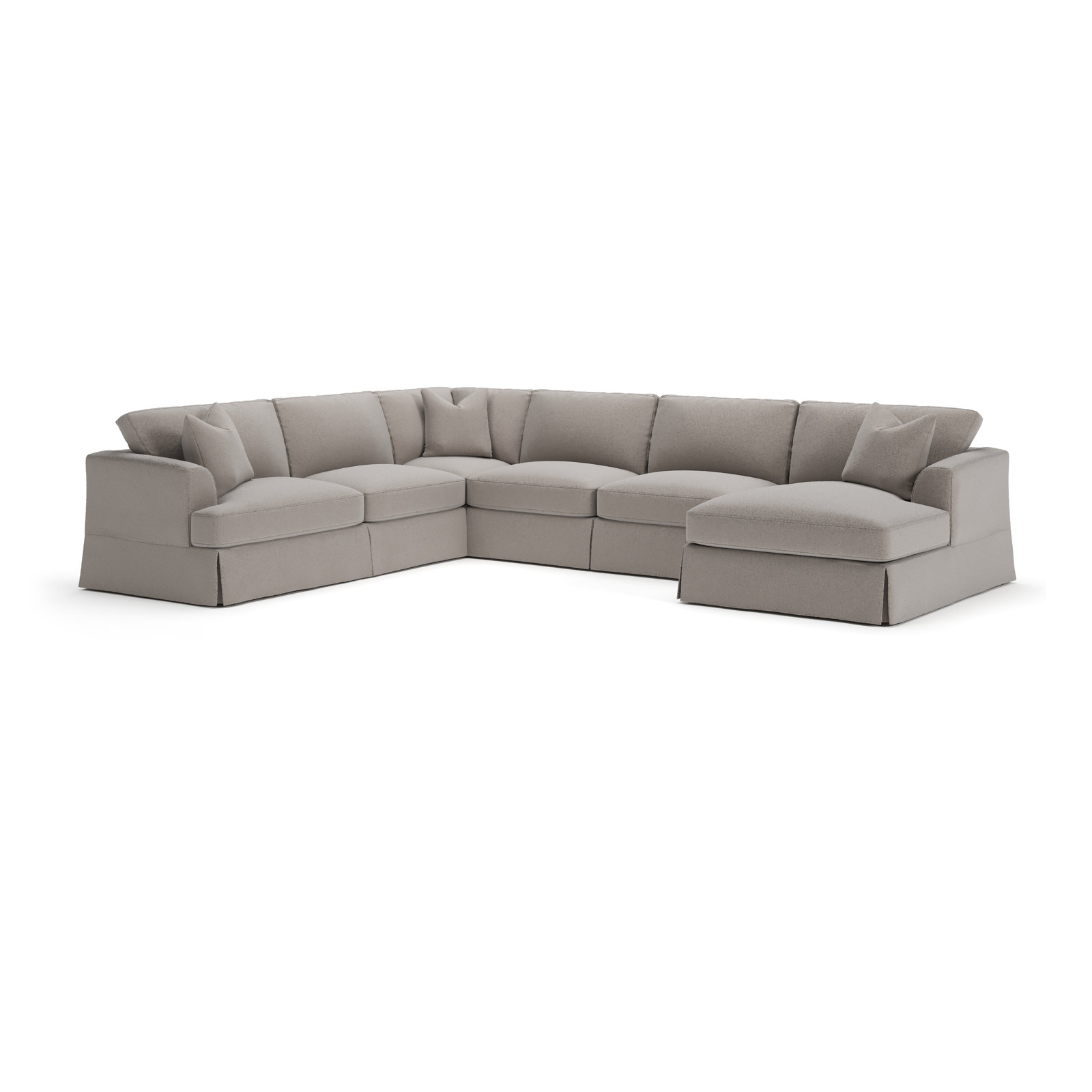 Lucia Chaise Sectional, Right Hand Facing, Apollo Pebble Boucle