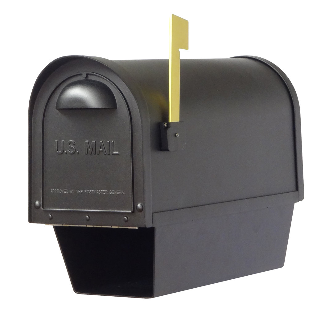 Aluminum Post Mounted Mailbox with Magnetic Closure and with Newspaper Compartment Special Lite Products Mailbox 
