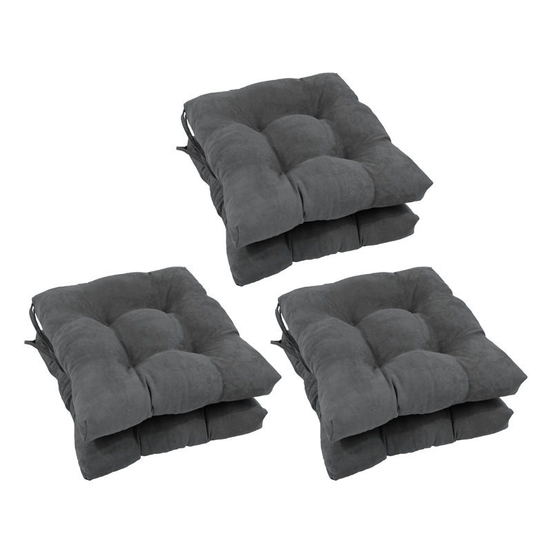Outdoor 3.5'' Seat Cushion, Steel Gray Microfiber