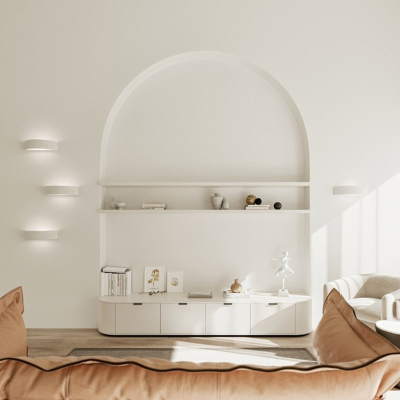 Atena Plastic Flush Mounted Sconce, White