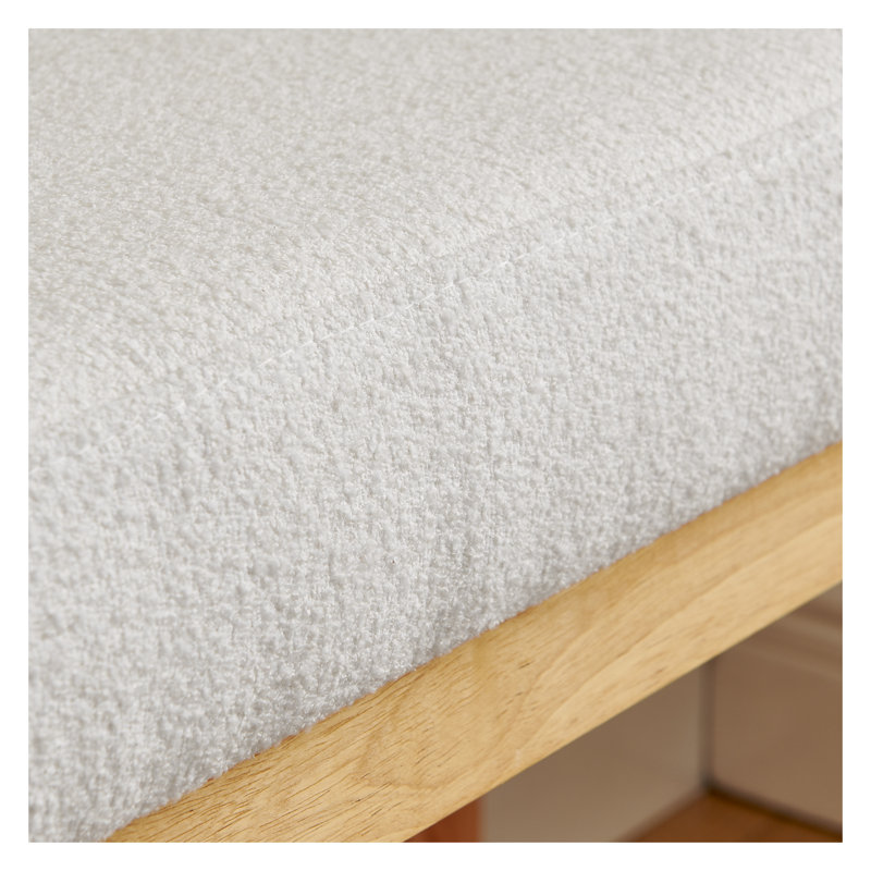 Banc à chaussures en bois avec siège rembourré doux - Banc de rangement d'entrée pour petits espaces, beige