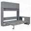 Grand lit escamotable mural avec bureau, tablettes de rangement et grandes armoires pour une utilisation polyvalente et peu encombrante-275115774