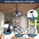 Outdoor Caged Ceiling Fan With Led Light For Patios,Plug in Ceiling Fan with Remote