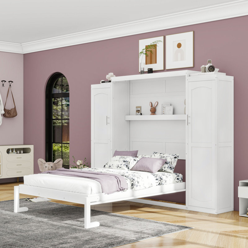 Lit escamotable avec deux garde-robe et tablette, Double
