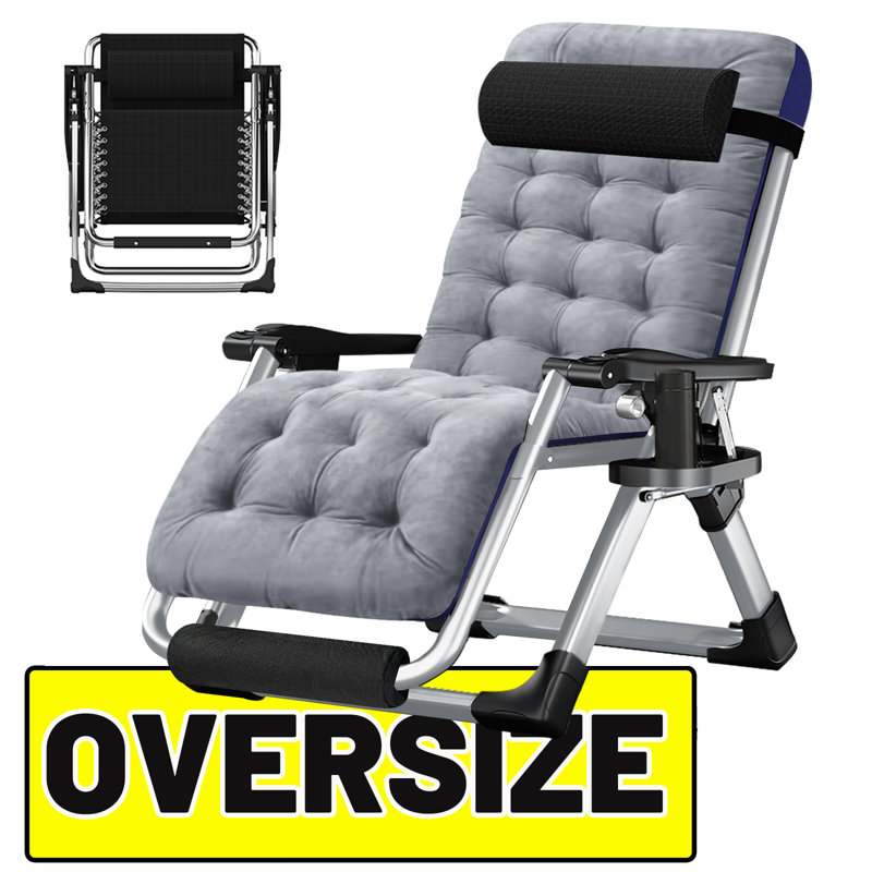 Chaise de patio inclinable Zero Gravity Chair, Gris foncé