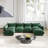 Cath 4-Seat Chenille Fabric Upholstered Sectional Sofa With 2 Ottoman-670162003