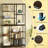 Tall Bookcase Shelving,Staggered Etagere,Versatile Bookcase