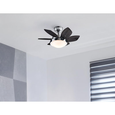24" Chenut 6 - Blade Leaf Blade Ceiling Fan with Pull Chain and Light Kit Included