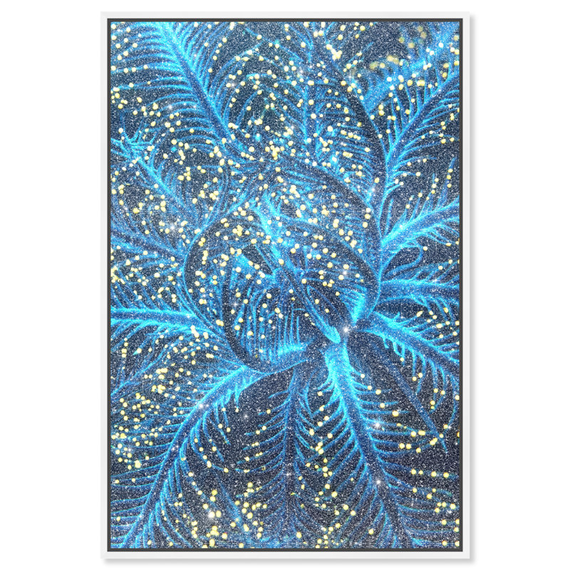 Neon Bloom Print by Oliver Gal, 46"H x 31"W, White Floater Frame