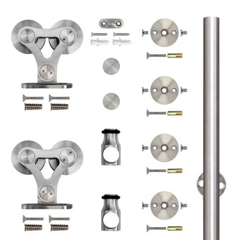 78-Inch Stainless Steel Top Mount Barn Door Hardware Kit