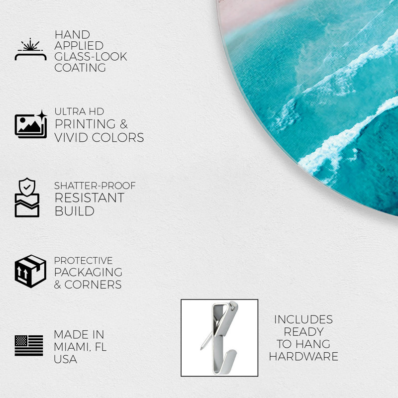 Beach Water Half Round Print by Oliver Gal