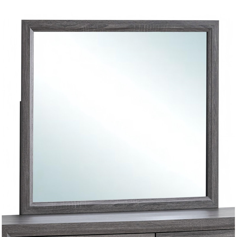 Mirror, 35" x 39", Gray, Rectangle