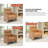 Modern Upholstered Faux Leather Accent Armchair with Side Tray Table & Side Pockets-334875644