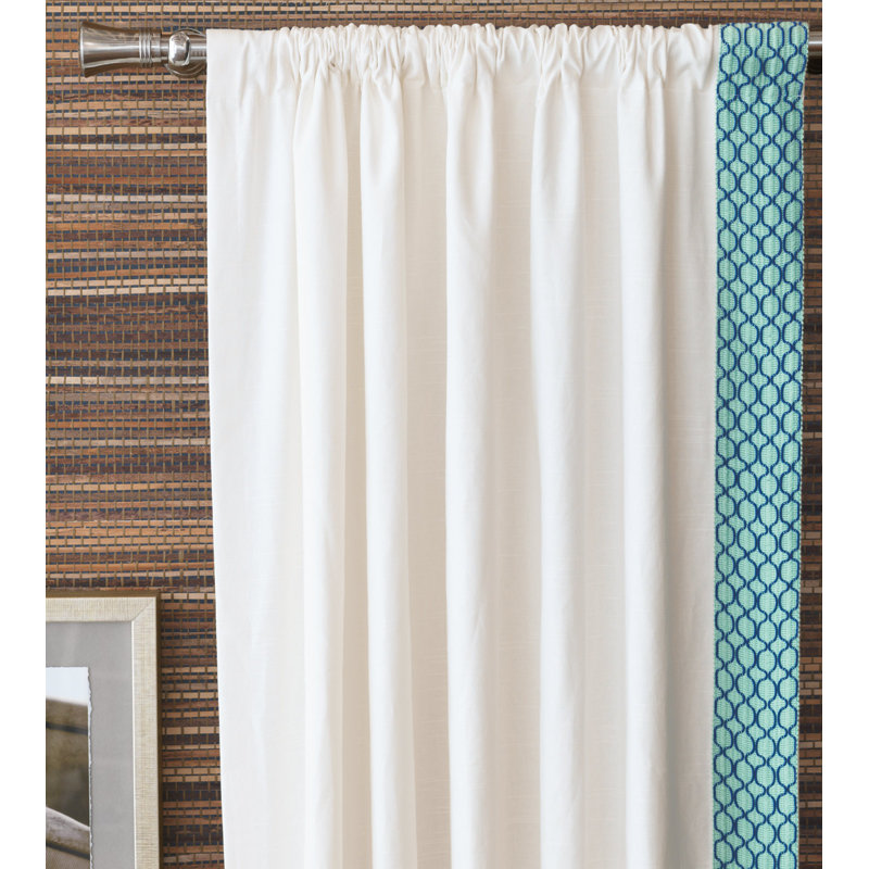 Malia 100% Cotton Semi Sheer Curtain Single Panel, 96" W x 108" L, Left