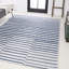 Tapis d'intérieur / extérieur à rayures décalées ivoire / bleu Sukie-756673860
