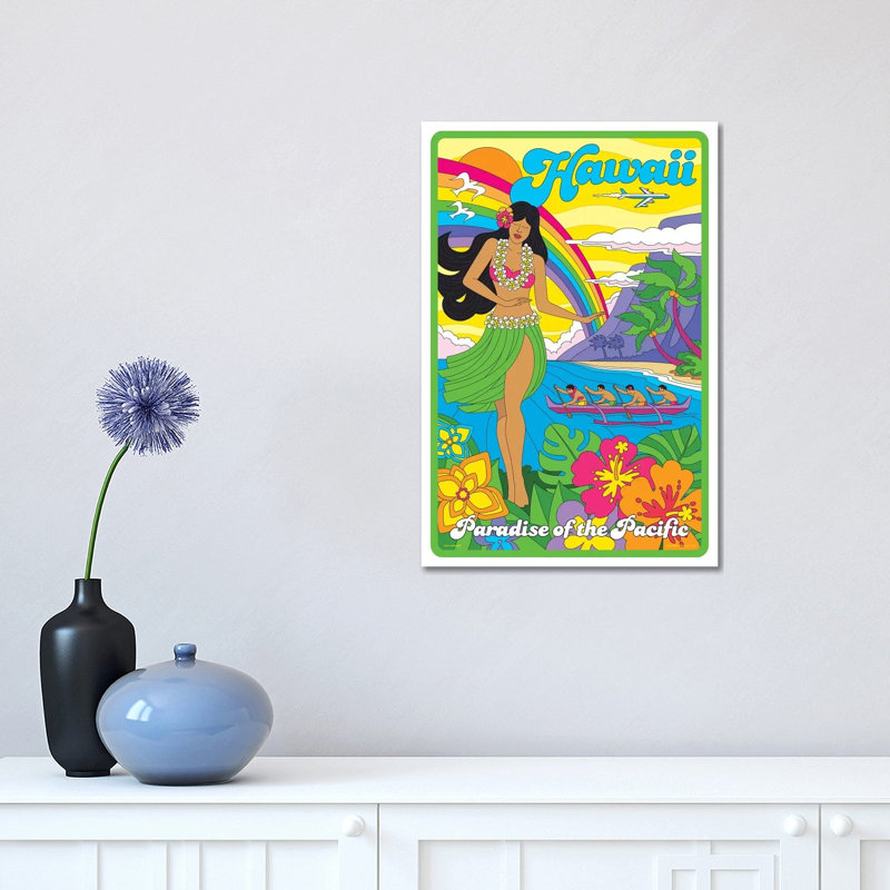 Hawaii Pop Art Travel, reproduction d'art sur toile tendue, H 18 po x l 12 po x 1,5 po