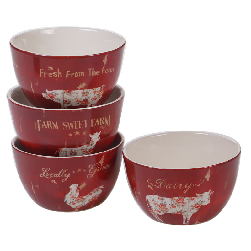 Farmhouse Floral Ceramic 16-Piece Dinnerware Set