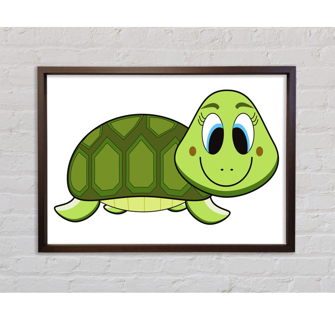 Happy Turtle White - Einzelner Bilderrahmen Kunstdrucke auf Leinwand