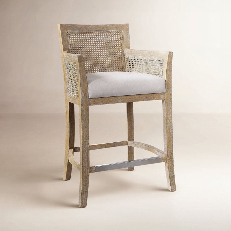 Farlane Counter Bar Stool, Off-White/Natural