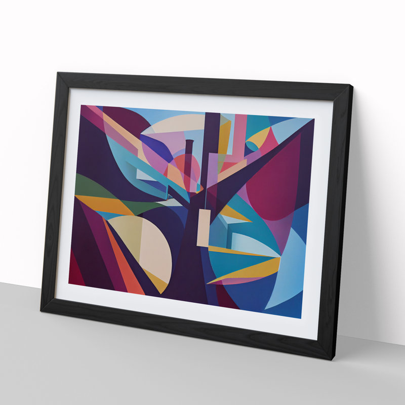 Overwhelming Abstract - Single Picture Frame Print, 46cm H x 64cm W x 2cm D, Black