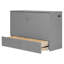 Grand lit escamotable mural avec tiroir, prises USB et prises intégrées, conception à poulie - lit gris peu encombrant-2097935685