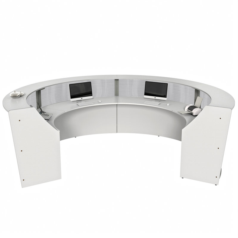 Pedraza U-Shaped Synthetic Laminate Reception Desk, White
