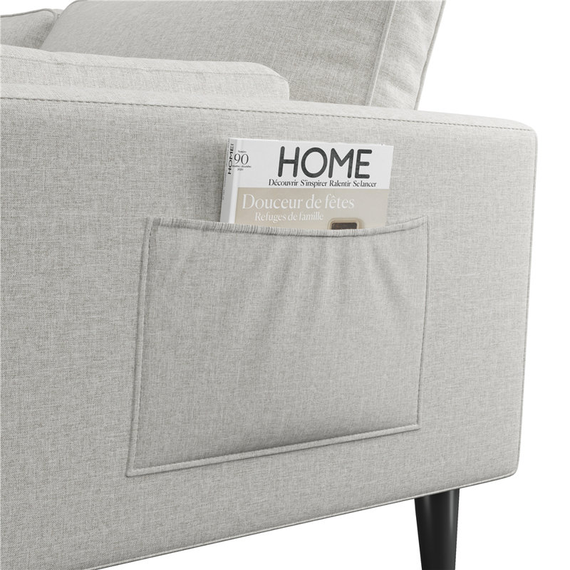 2 Seater Linen Loveseat, Griege