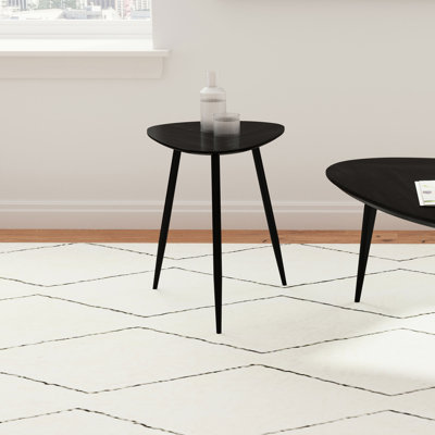 Xander Black 2-Piece Triangular Coffee And End Table Set (Only Including Table)