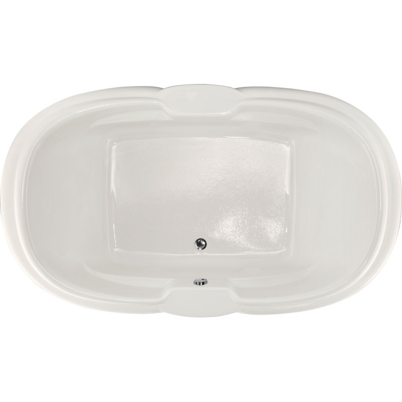 Yvette 72 in. L Air Tub, White, Satin Nickel