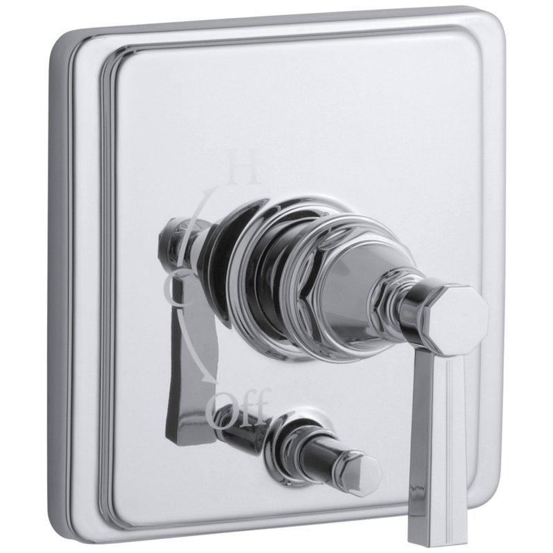Robinet de douche à pression équilibrée avec inverseur et poignée à levier rainuré Pinstripe® Rite-Temp, Chrome poli