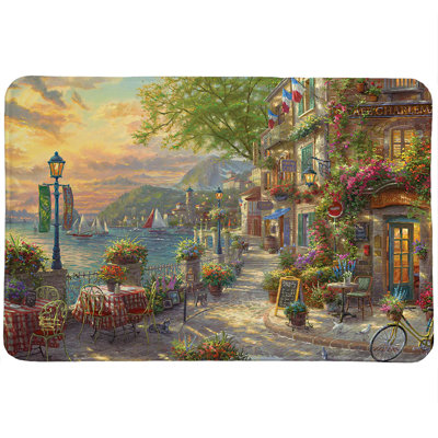 Thomas Kinkade French Riviera Café Memory Foam Rug By Laural Home
