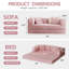 Canapé-lit convertible de 99 po - Canapé-lit pliable avec mousse et velours côtelé - Canapé modulaire pour salon, chambre à coucher, studio - Canapé à compression en boîte (rose)-392759316-392759337-392759338