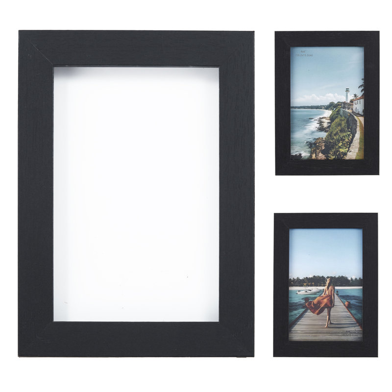 Engineered Wood Picture Frame, Black, 10pcs