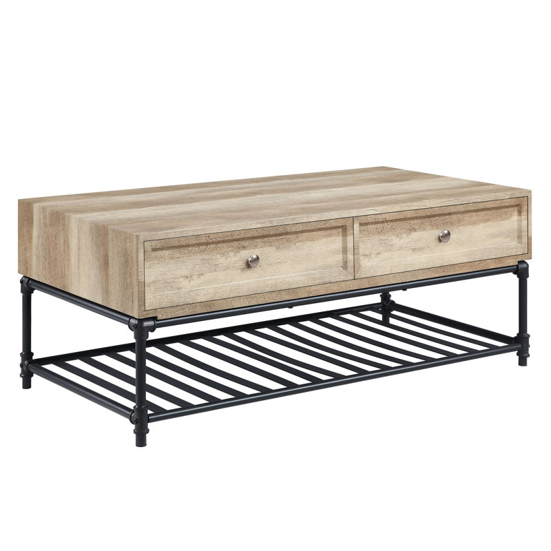 Tempting Coffee Table With Oak And Sandy Gray Look Rectangular Storage In &