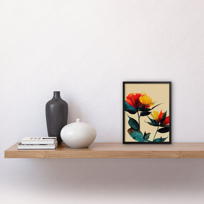 Botanical Bold Flowering 1 Piece Single Picture Frame Wall Art